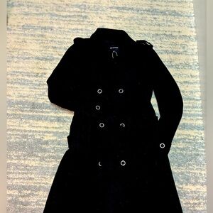 Women's Black Double-Breasted Coat